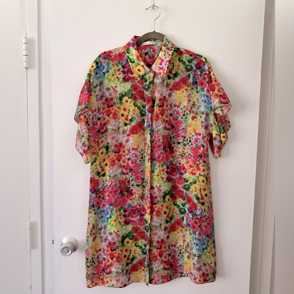 Alice +Olivia Floral shirt dress